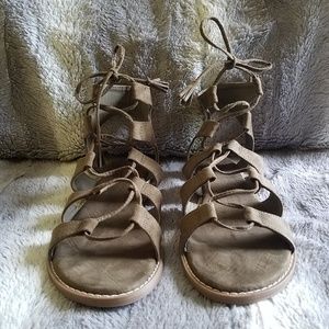 Olive gladiator sandles